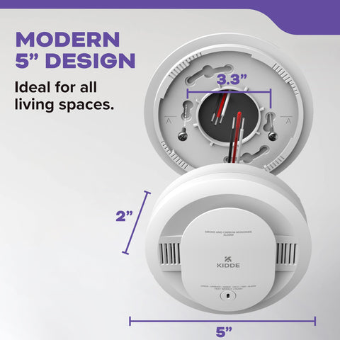 Kidde 5-inch design fits ceilings with a sleek profile