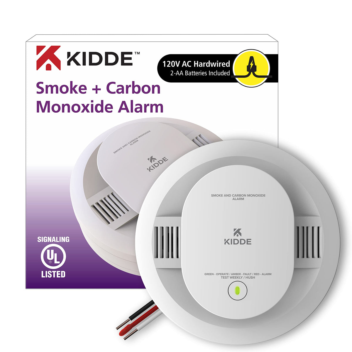 Kidde 900-CUAR detector with LED indicators for clear status at a glance.
