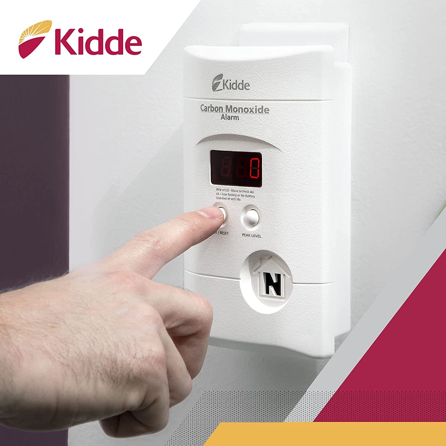 Kidde Smart-Hush button silences alarms briefly during routine activity.