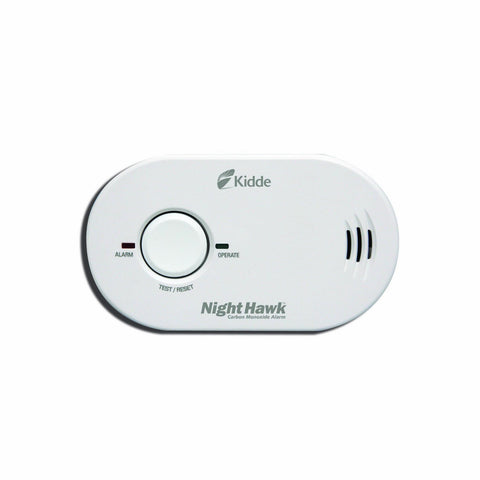 Kidde Nighthawk CO alarm front view showing compact design for any room