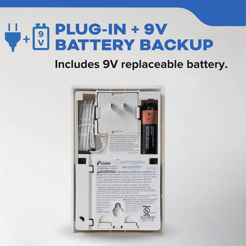 Kidde Nighthawk plugged into outlet with battery backup for outages