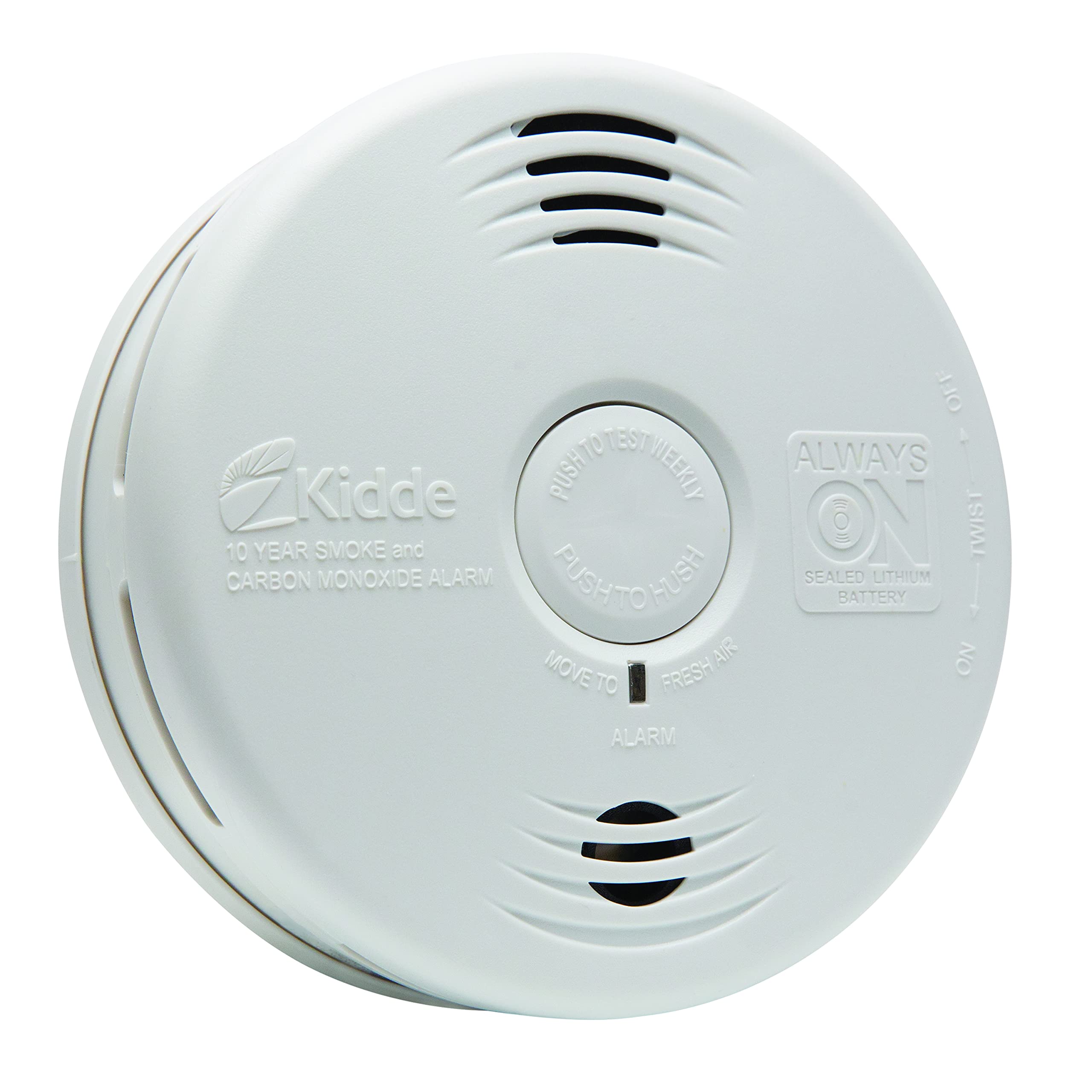 Kidde P3010CU mounted bracket view showing easy installation and alert coverage.