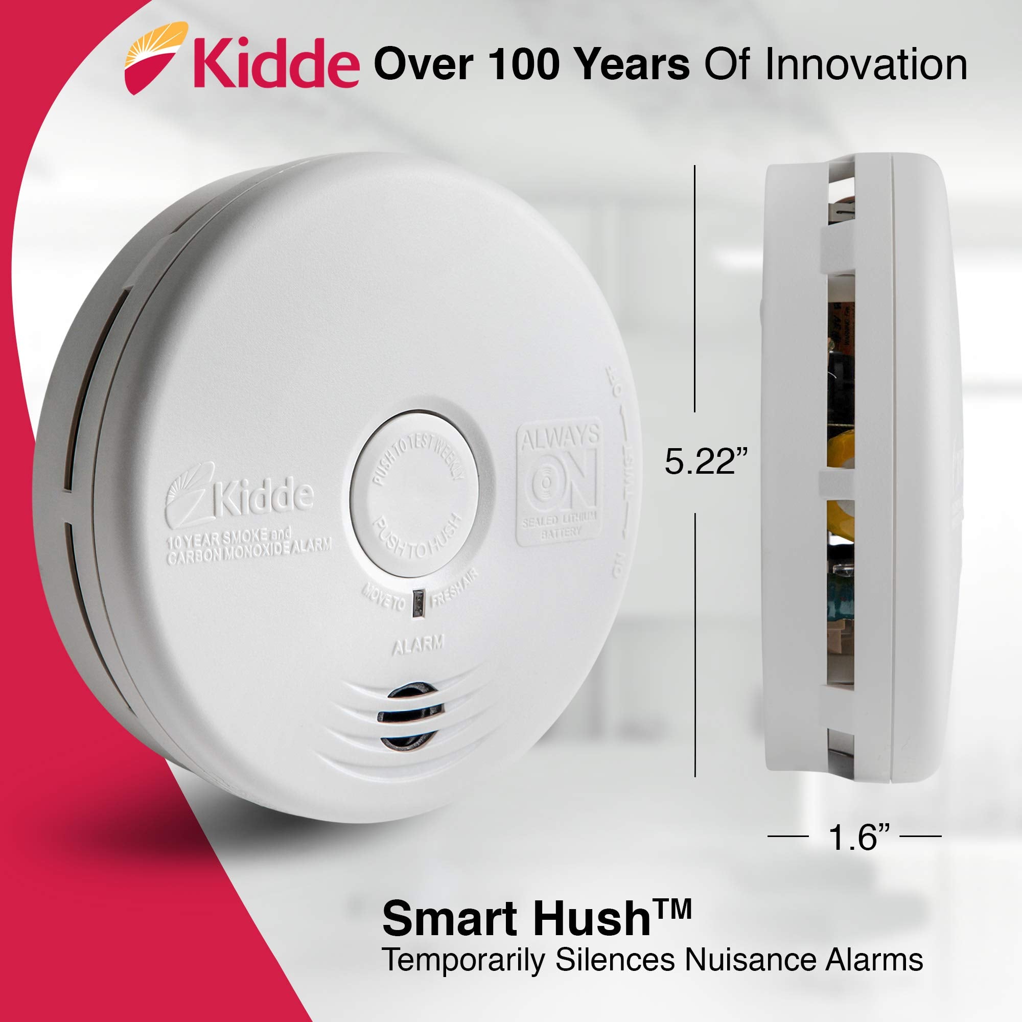 Kidde P3010K-CO compact design fits kitchens and hallways