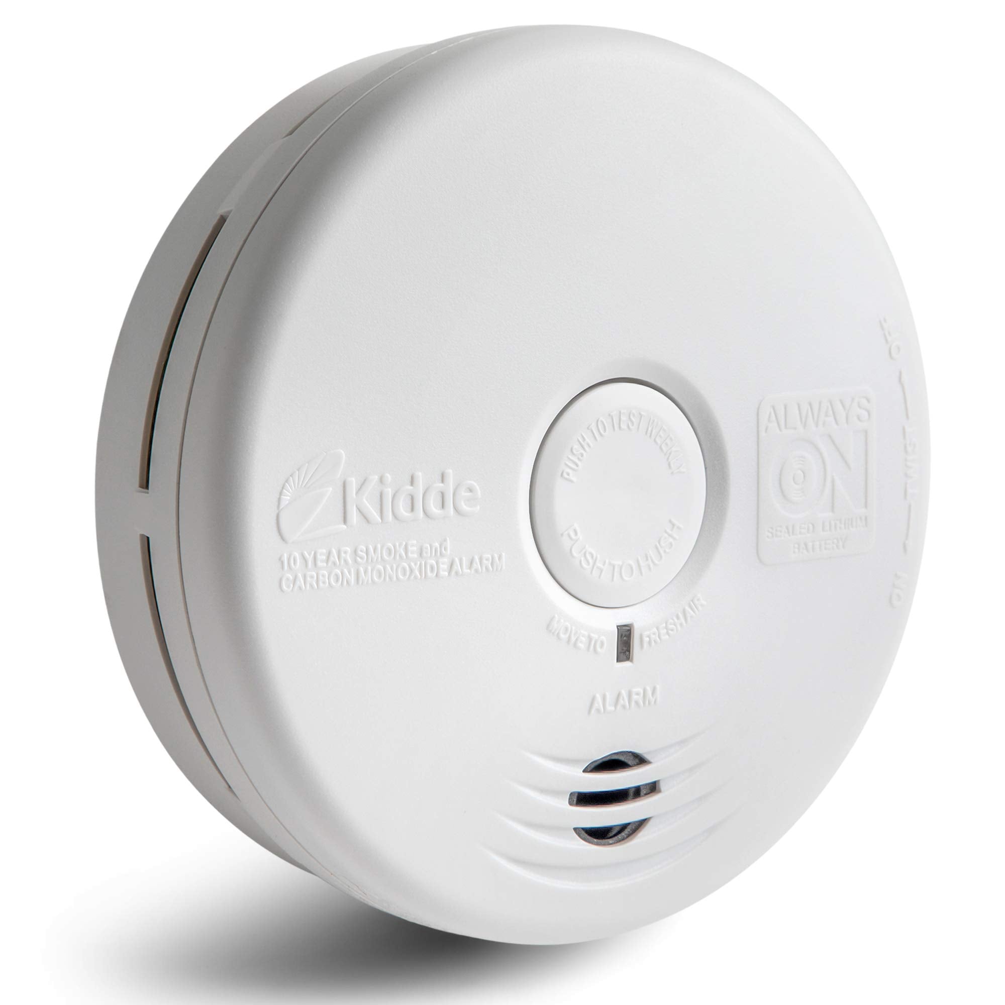 Kidde P3010K-CO front view compact alarm with 10-year battery