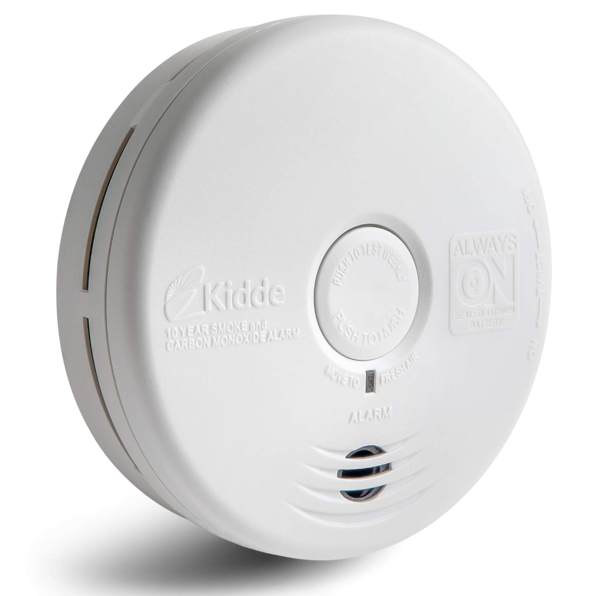 Kidde P3010K-CO front view compact alarm with 10-year battery