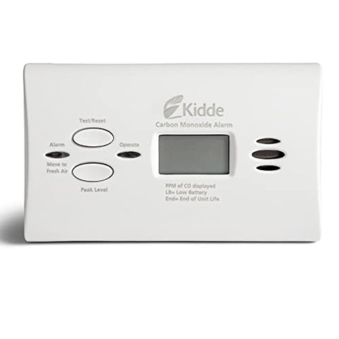 Kidde peak-level memory stores highest CO concentration since reset.