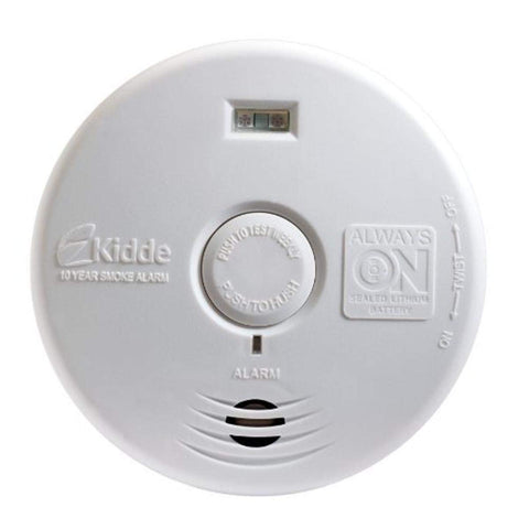 Kidde smoke detector with safety light illuminates hallways for easy exit