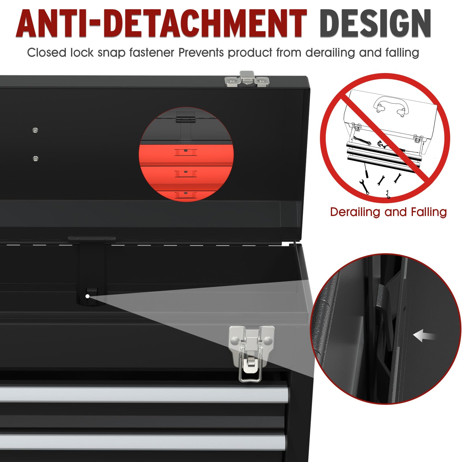 Kieperi steel toolbox with carry handle ready for on-site use.