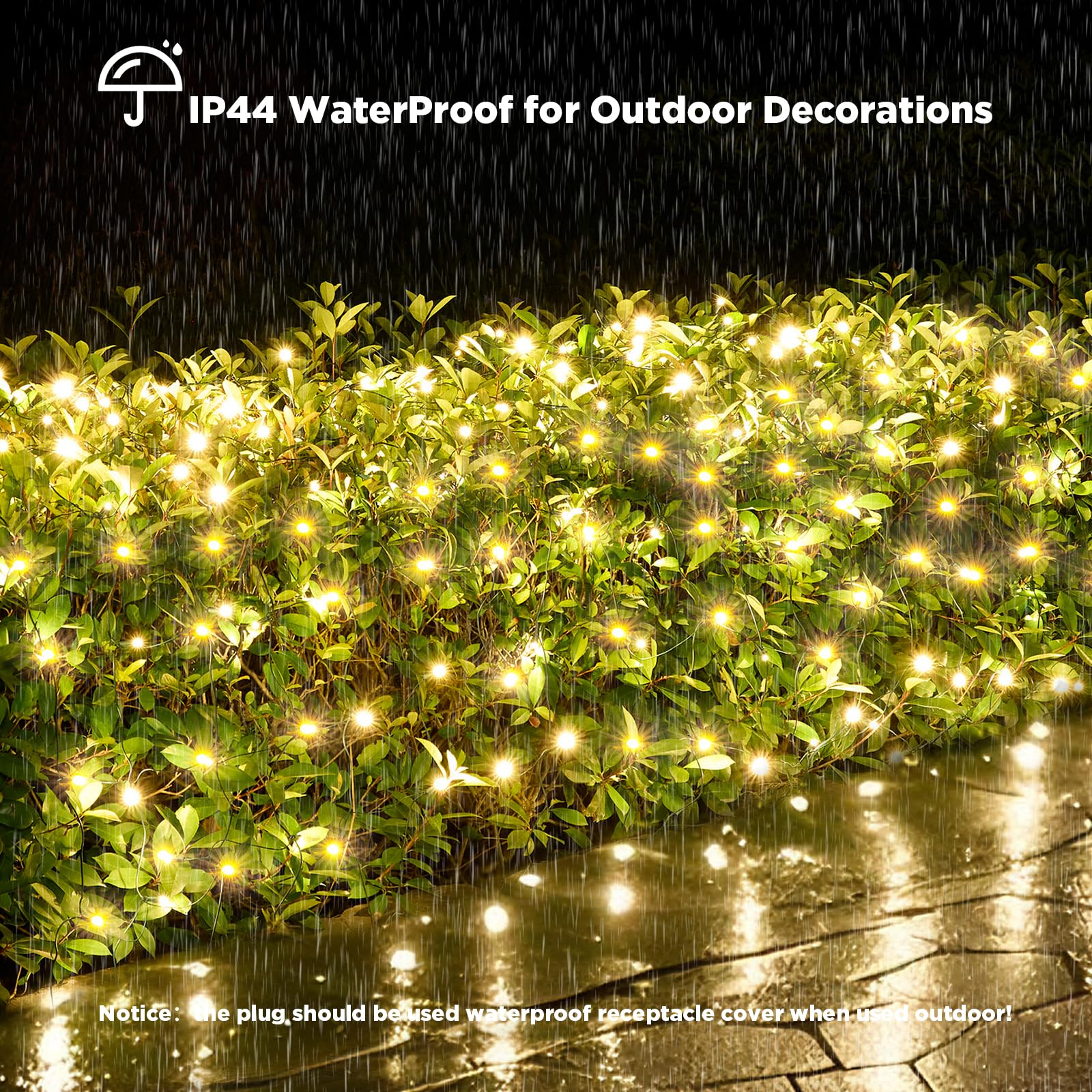 KiflyTooin bush lighting adds soft warmth to garden beds.