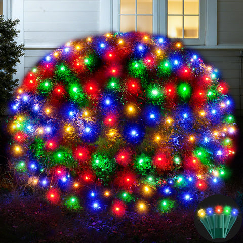 KiflyTooin LED Net Lights provide full-coverage lighting for trees and bushes.