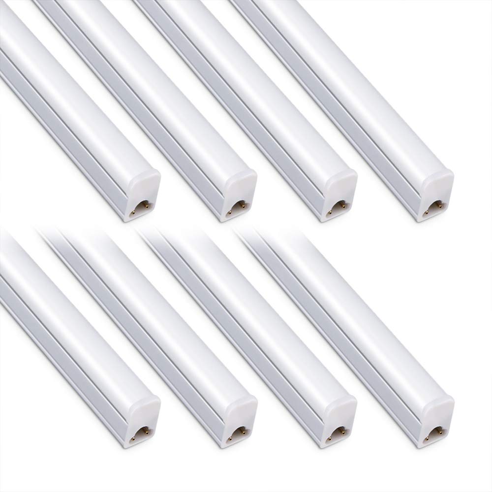 Kihung 8 pack 2ft LED shop light in a bright garage workspace