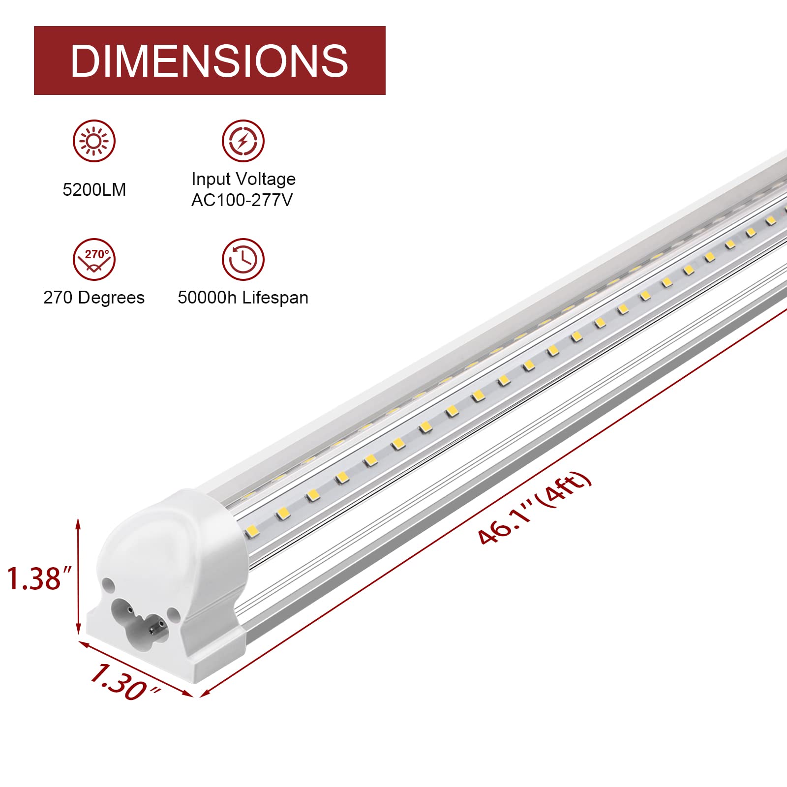 Kihung LED shop light 4ft garage illumination improves visibility