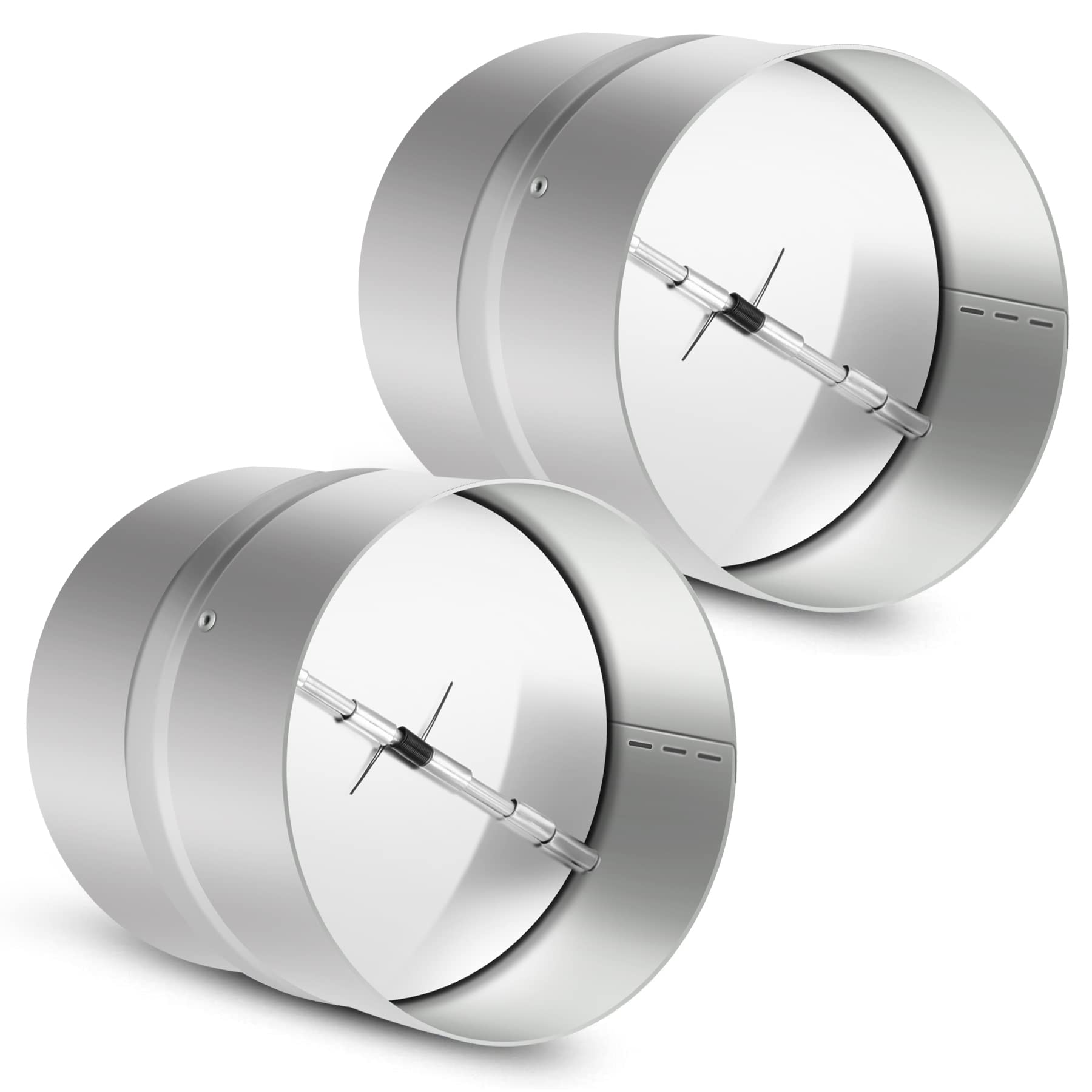 Kikerike 4-inch backdraft damper package, regulating airflow when fans stop.