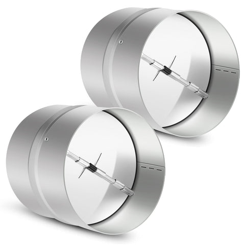 Kikerike 4-inch backdraft damper package, regulating airflow when fans stop.