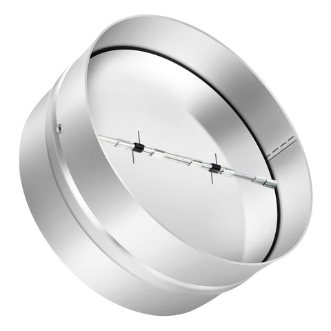 Kikerike 8 inch backdraft damper ready for duct insertion to regulate airflow