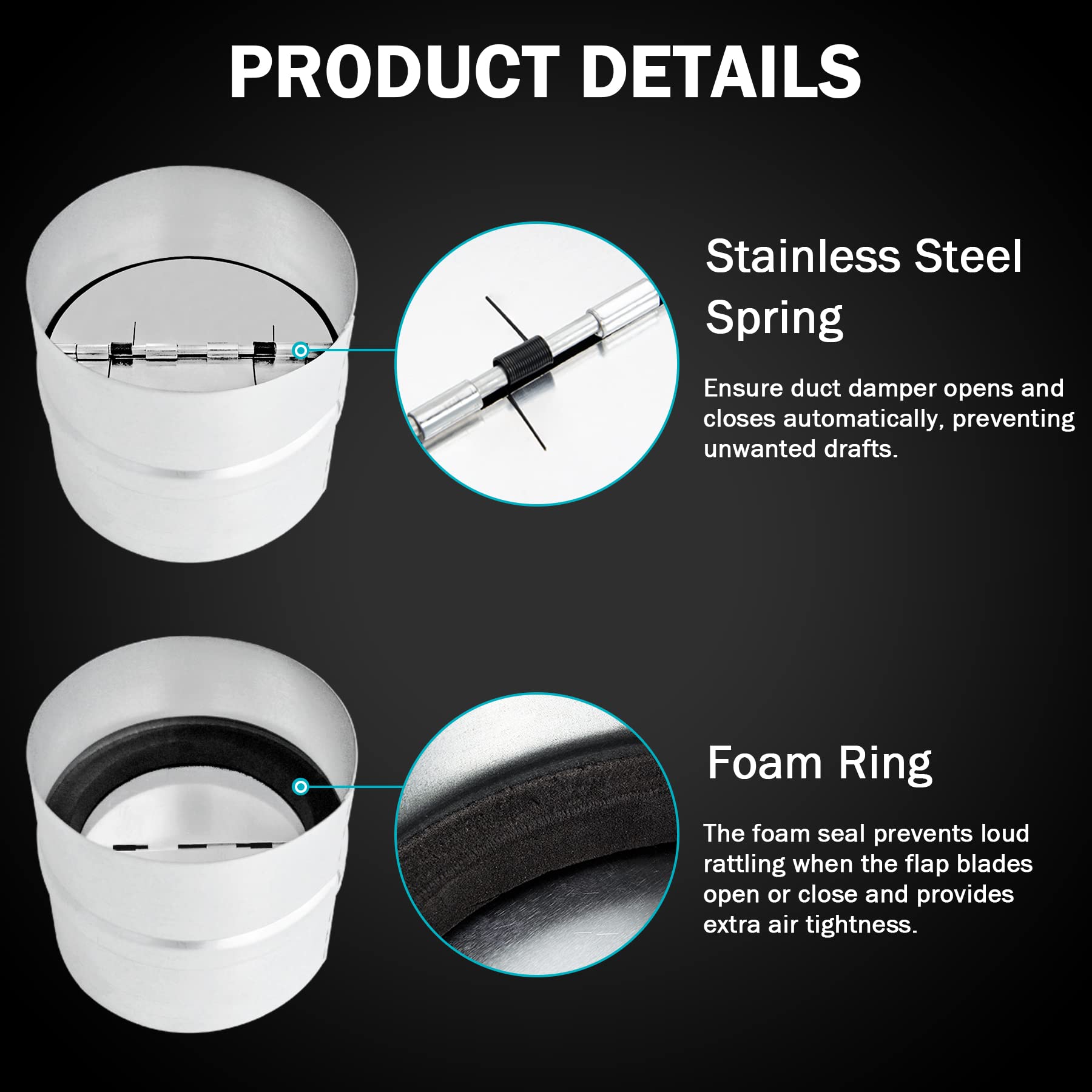 Kikerike 8 inch damper installation horizontal spring alignment for optimal opening