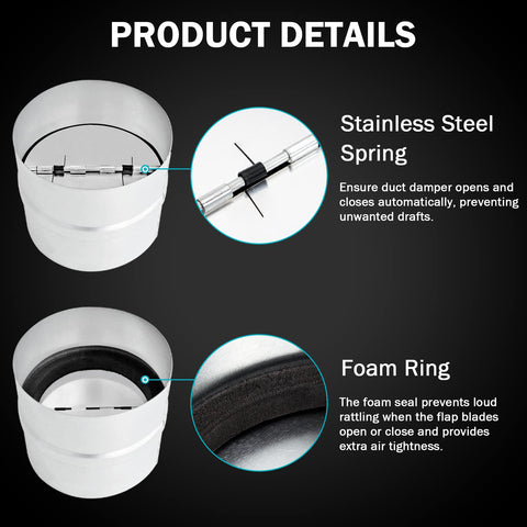 Kikerike 8 inch damper installation horizontal spring alignment for optimal opening