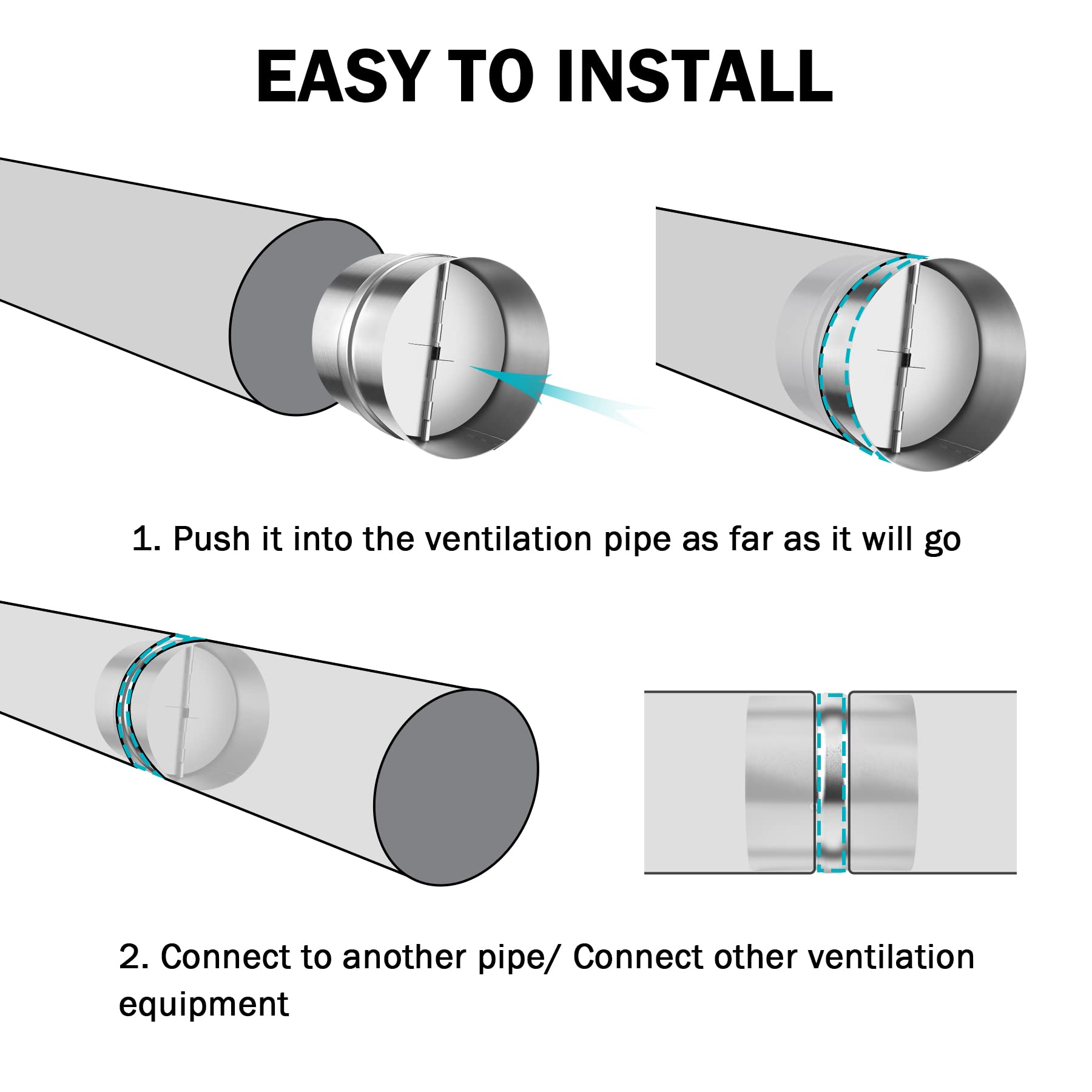 Kikerike 8 inch damper widely applicable in ACs, vents, and ducting