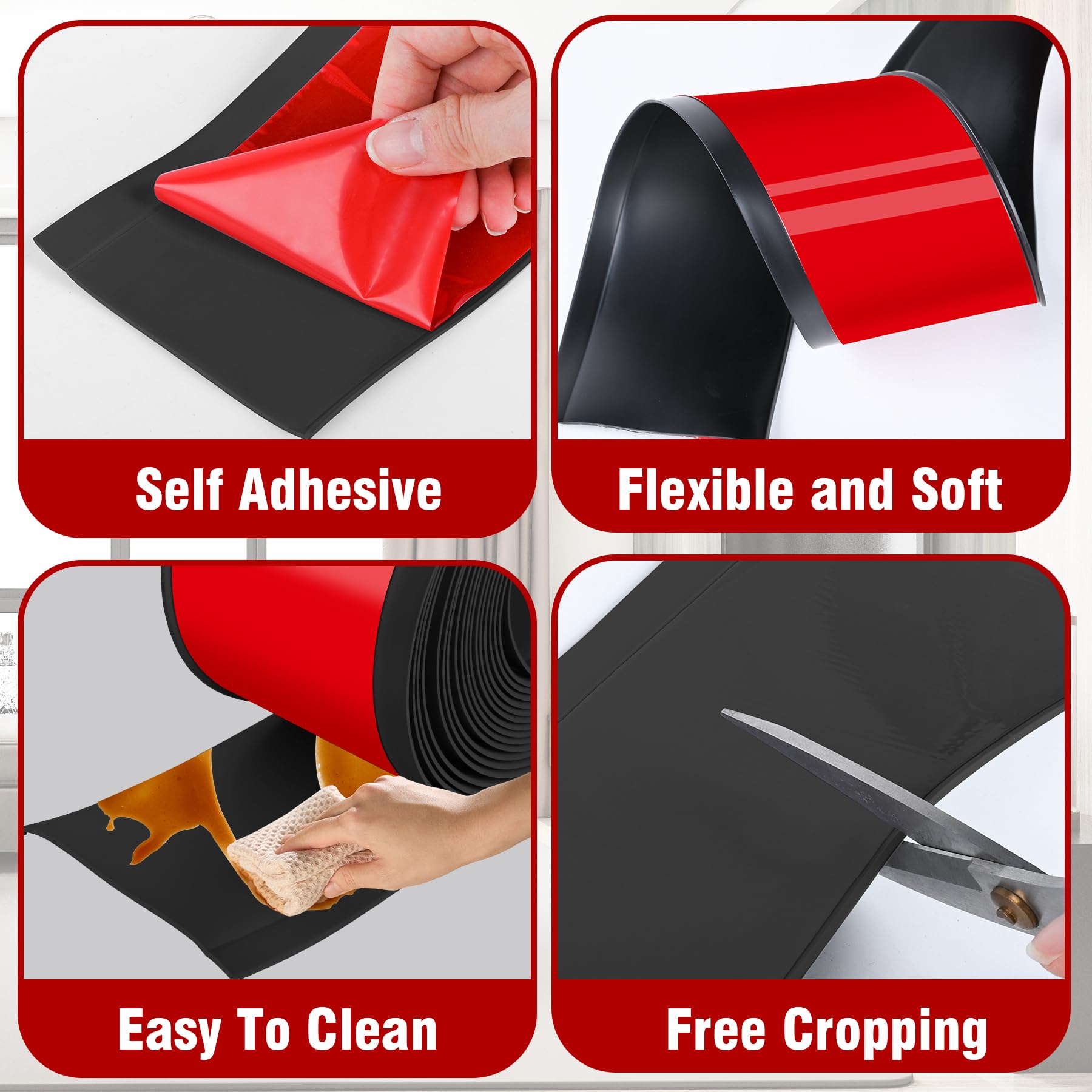 Kikerike baseboard molding gap seal protection for durable wall edges.