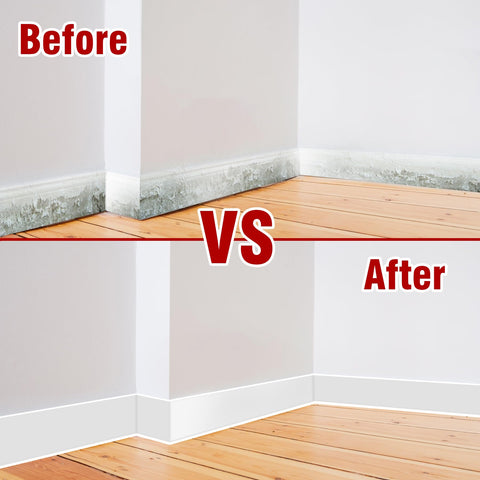Kikerike toe-design baseboard conceals gaps and resists dust buildup.