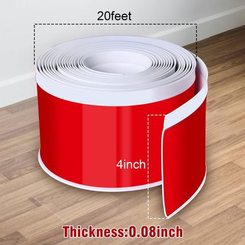Kikerike baseboard surface is waterproof PVC for bathrooms and kitchens.