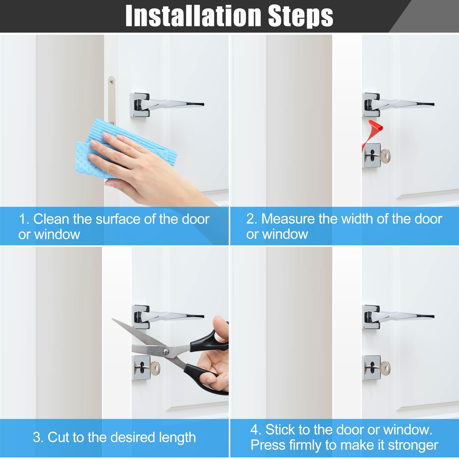Kikerike door bottom seal protects interior from cold drafts.