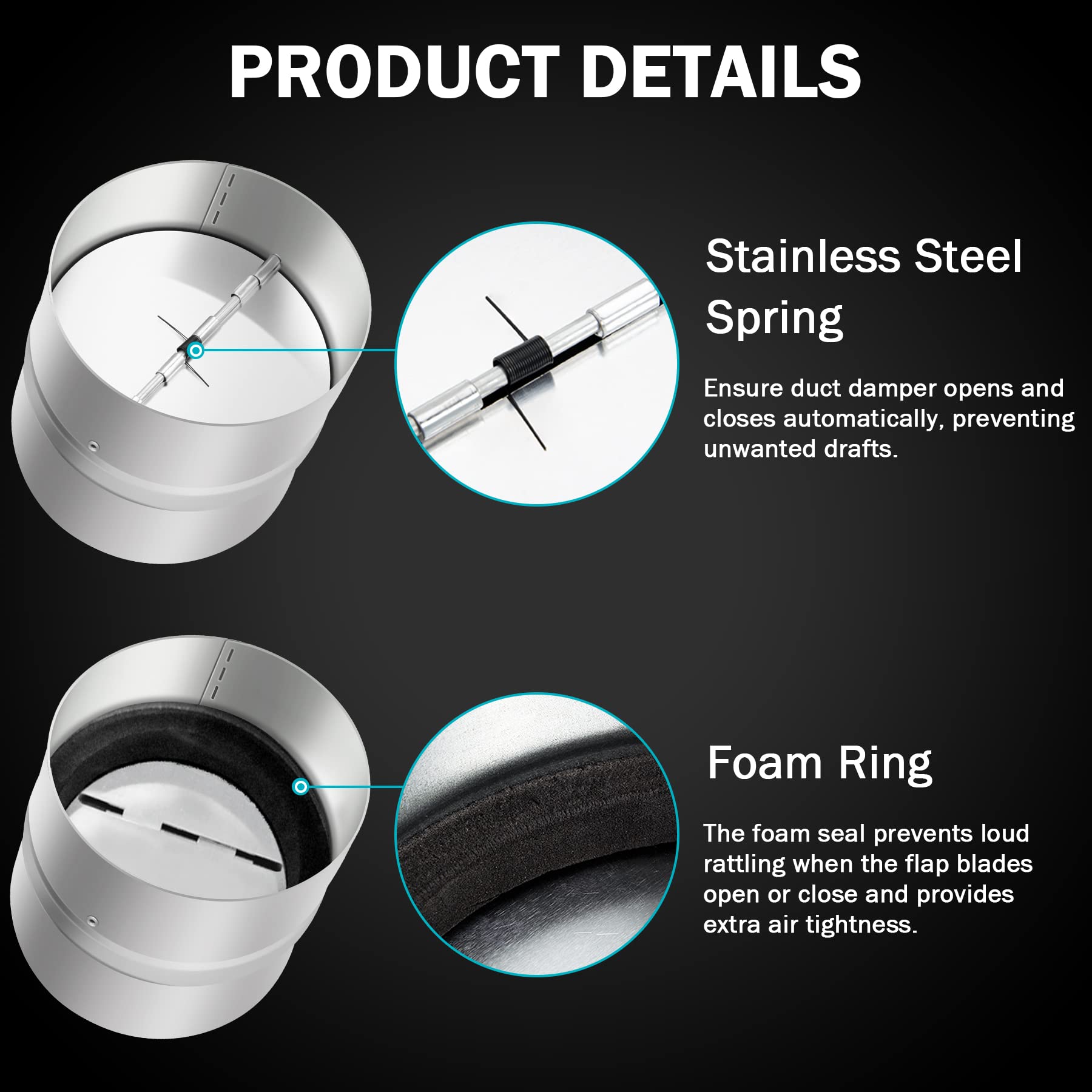 Kikerike galvanized steel shell highlighting sturdy duct-ready housing.