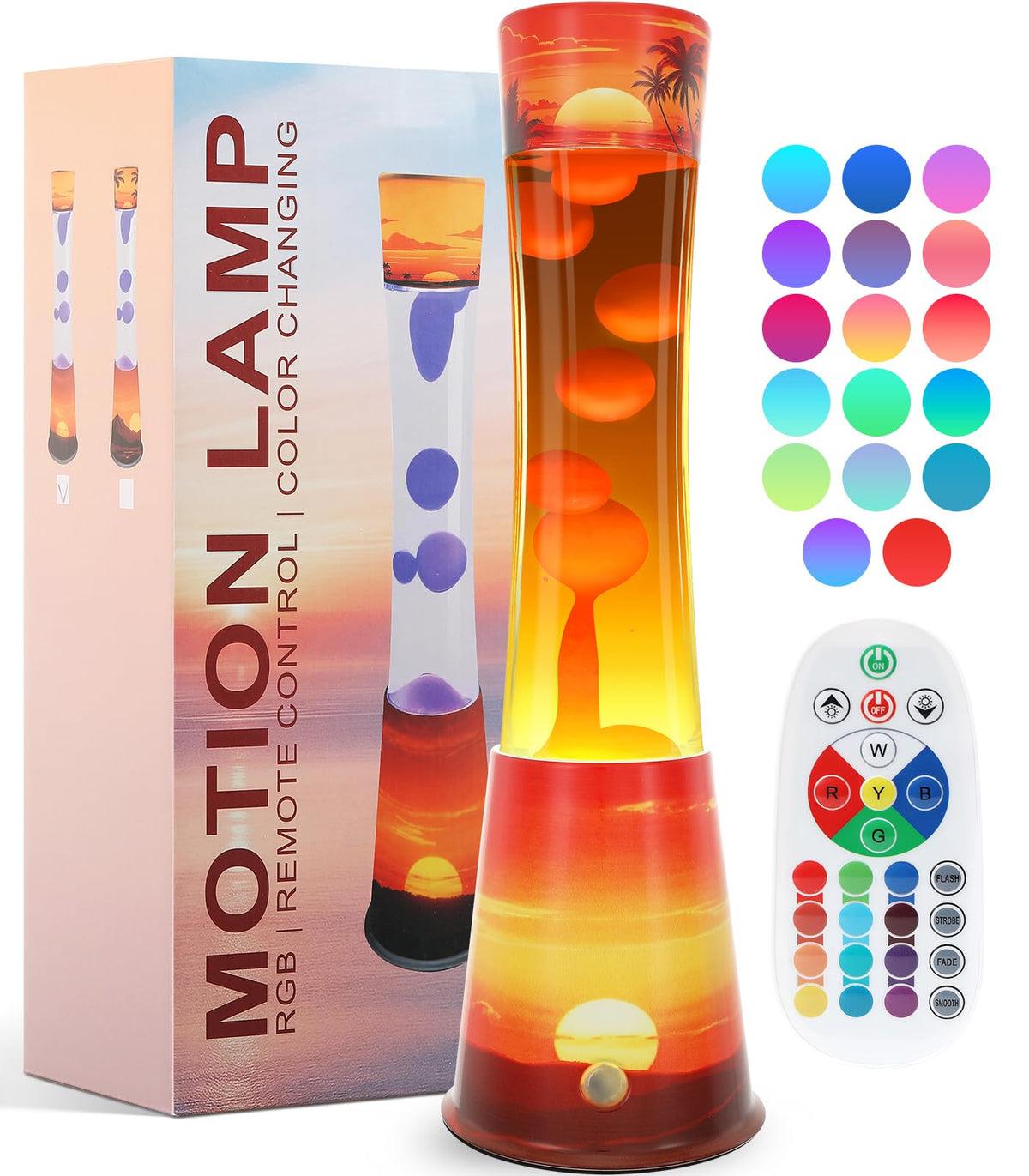 KIKILIVE 17-color liquid motion lamp casts calming hues in the bedroom