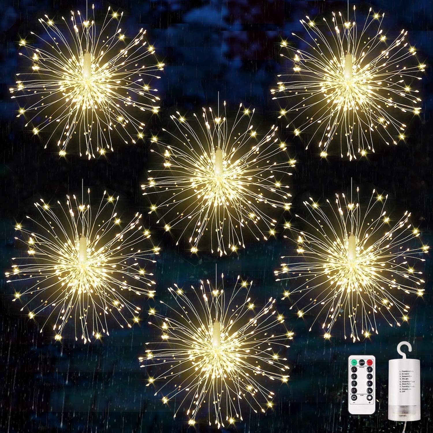 KIKILIVE firework lights with copper wire for ambient indoor glow