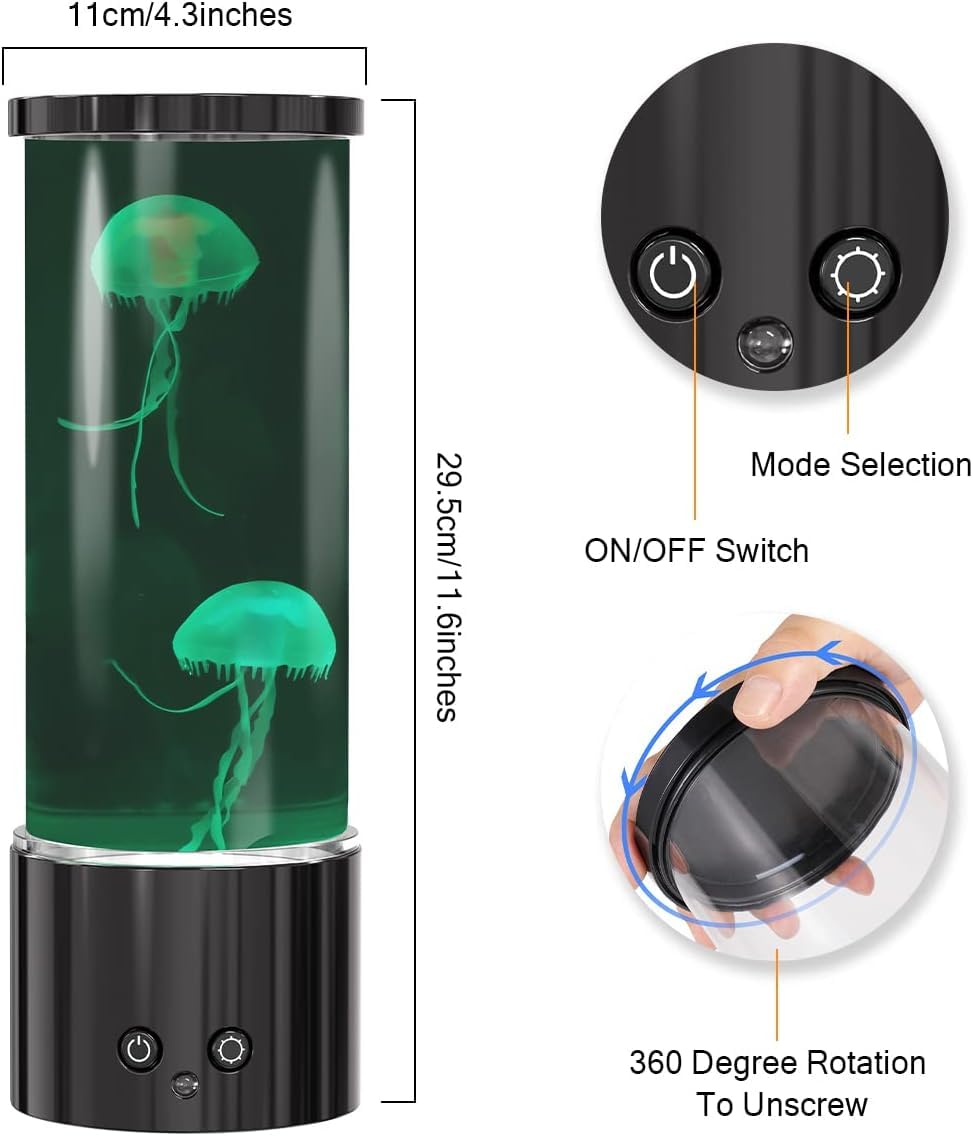 KIKILIVE jellyfish lamp dimmable light for peaceful nighttime atmosphere.