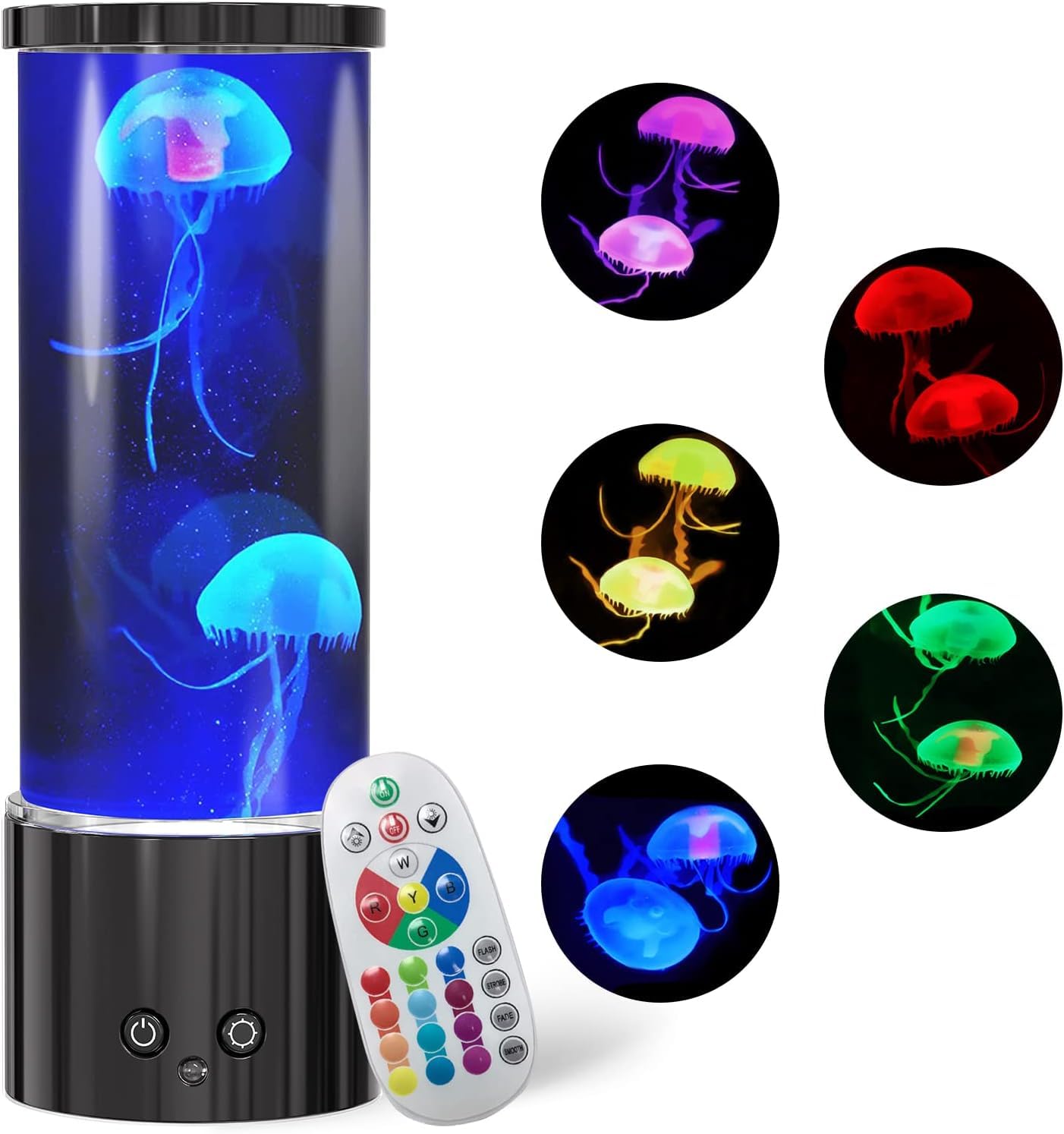 KIKILIVE jellyfish lamp remote control for easy mood lighting and color selection.