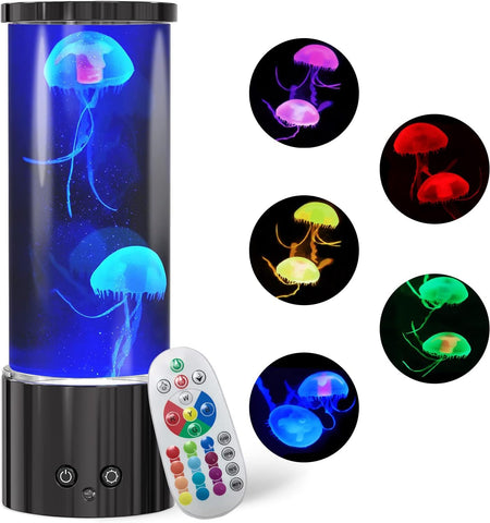 KIKILIVE jellyfish lamp remote control for easy mood lighting and color selection.