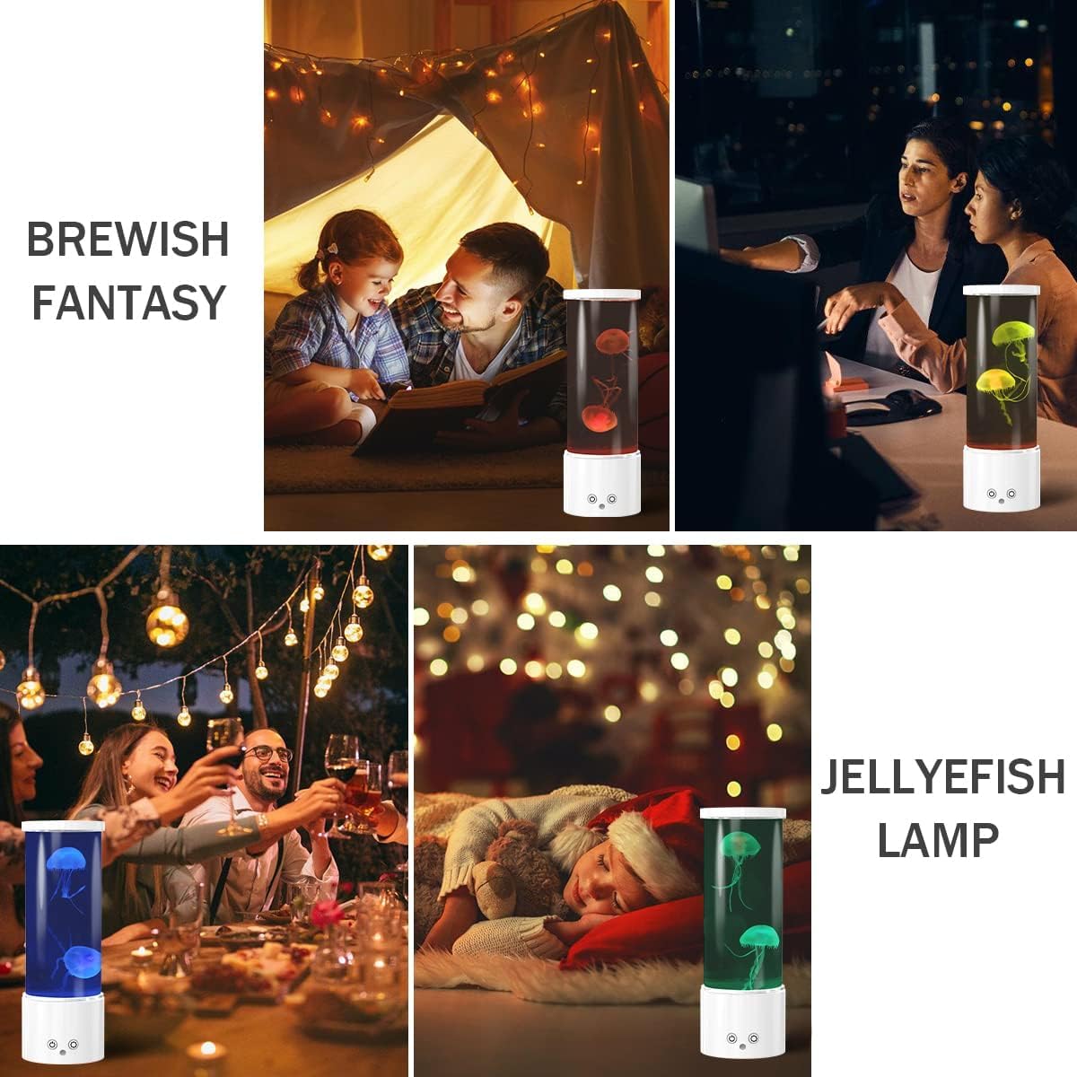 KIKILIVE Jellyfish Lamp in living room decor setup.