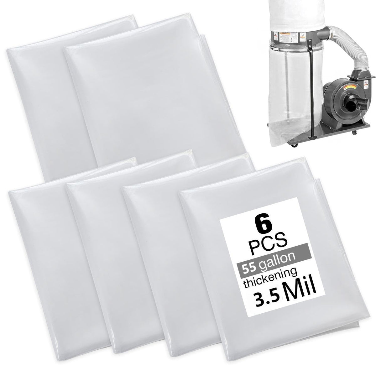 KIKINIKO dust-collector-bags 55-gallon, easy replacement for 31x40 in systems