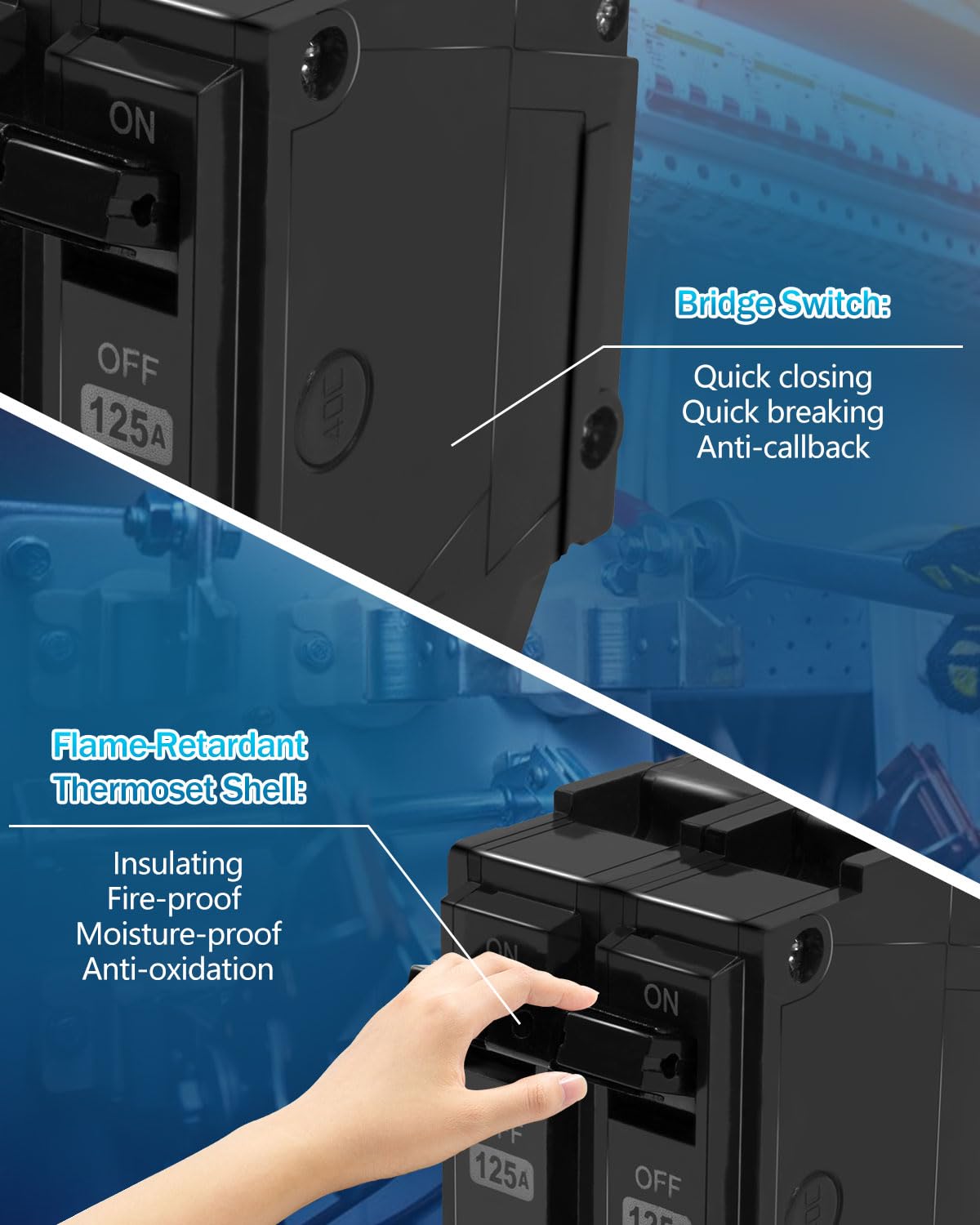 KILILOGE THQL21125 bridge switch; improved arc control and dual-pole protection.