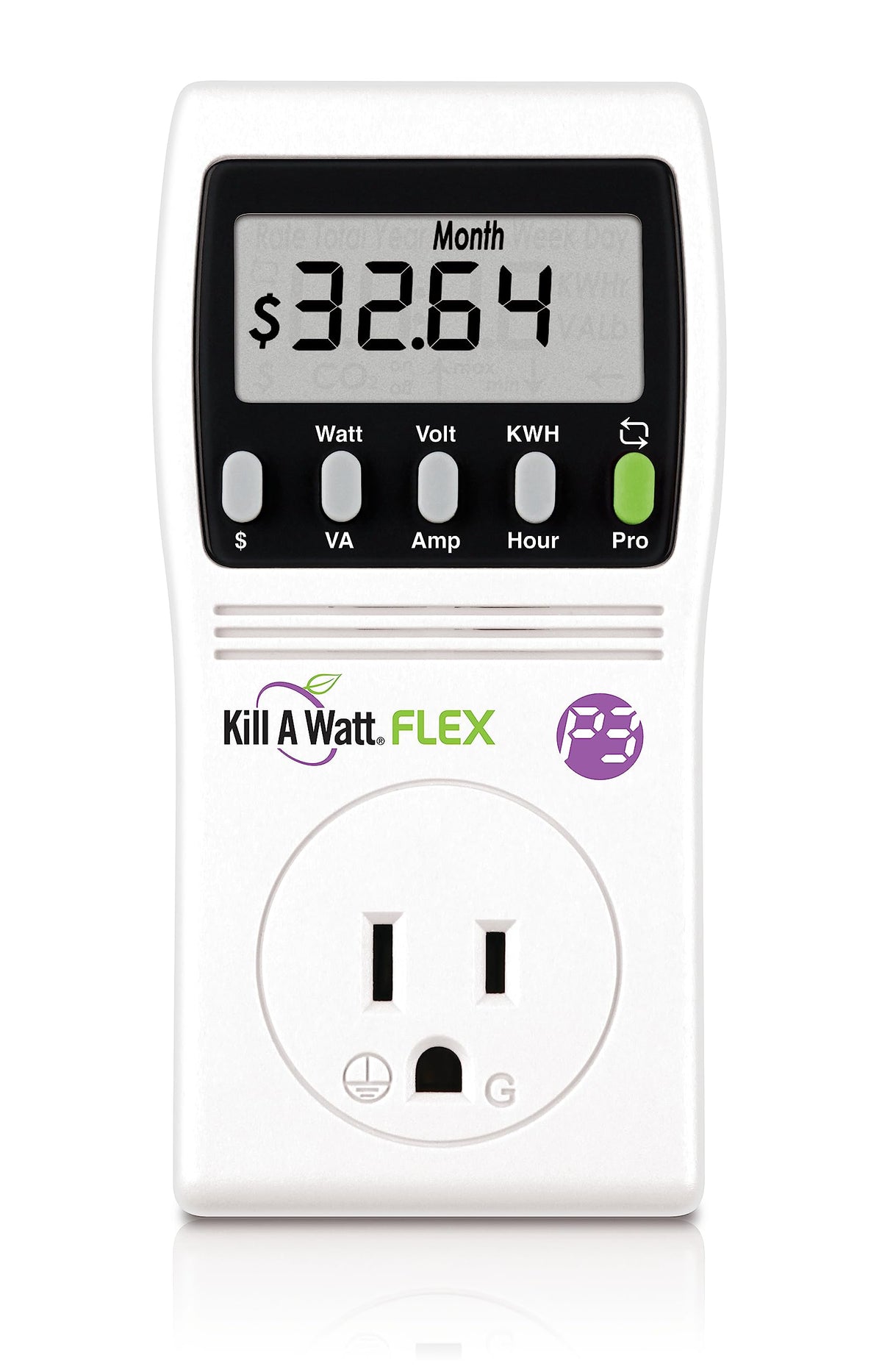 KILL A WATT P4456 Flex display shows real-time usage and cost estimates