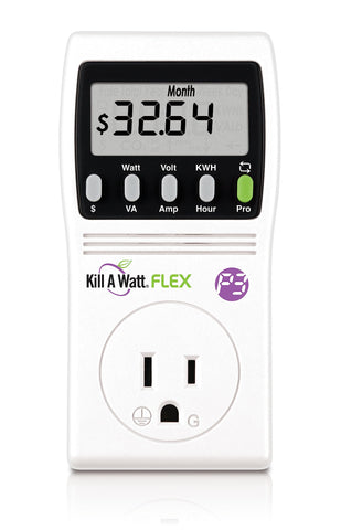 KILL A WATT P4456 Flex display shows real-time usage and cost estimates
