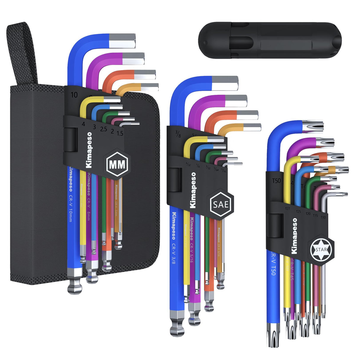 Kimapeso 27-piece Allen key set with ball-end for hard-to-reach screws.