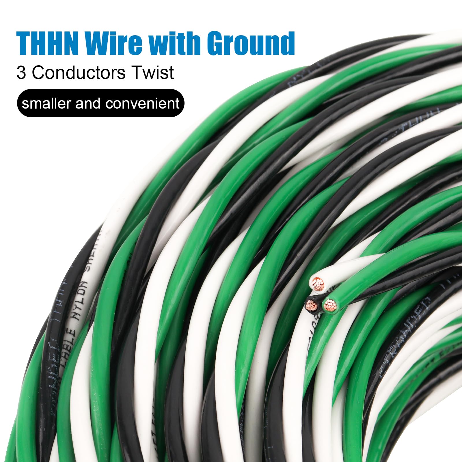 Kimbluth THHN wire rated 600V and 90°C for high-temperature performance.