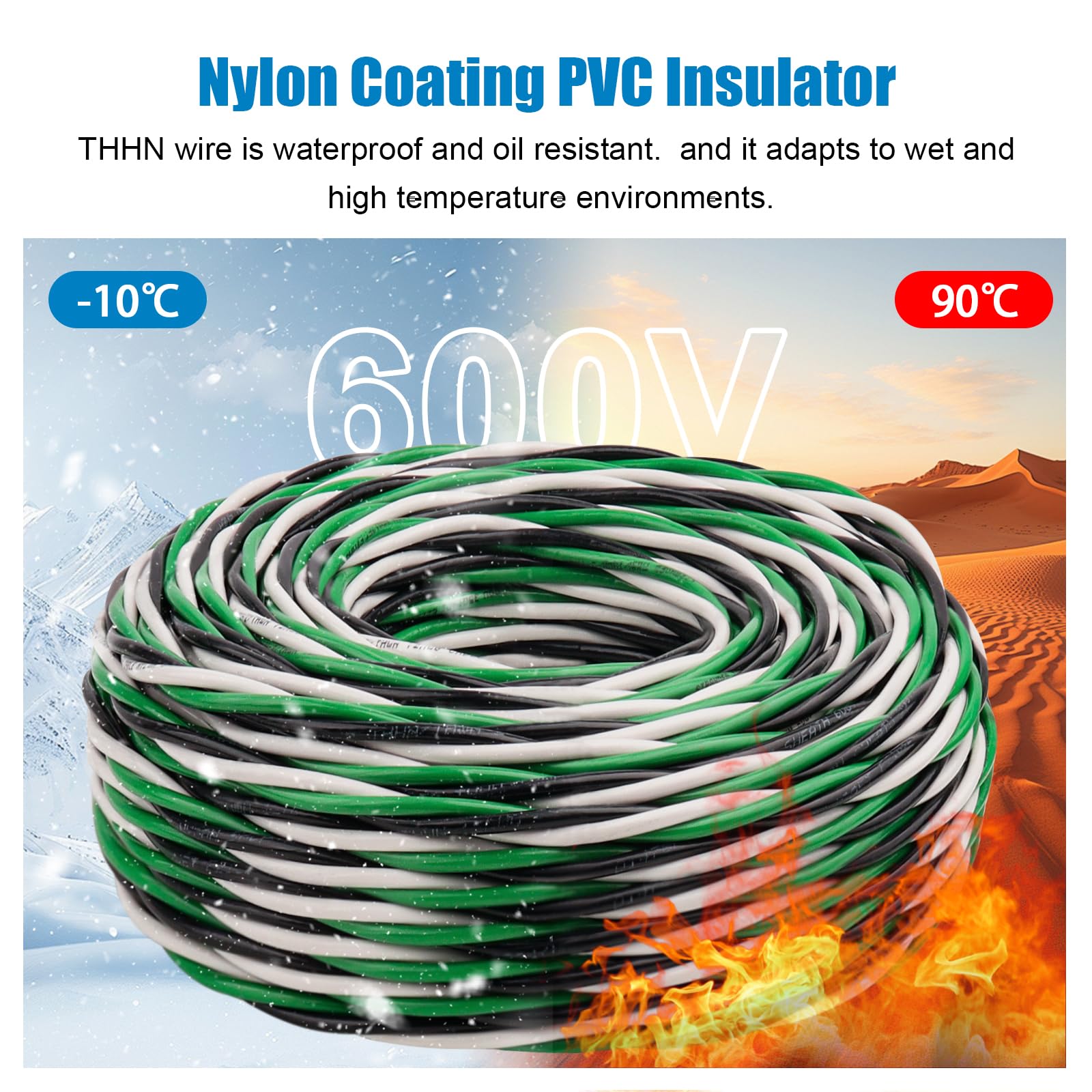 Kimbluth green ground wire closeup demonstrates reliable grounding for safety.