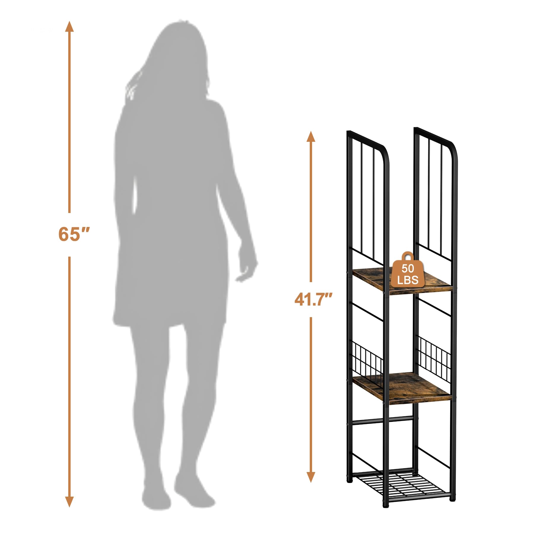 KIMBORA narrow towel storage stand packaging and quick assembly included.