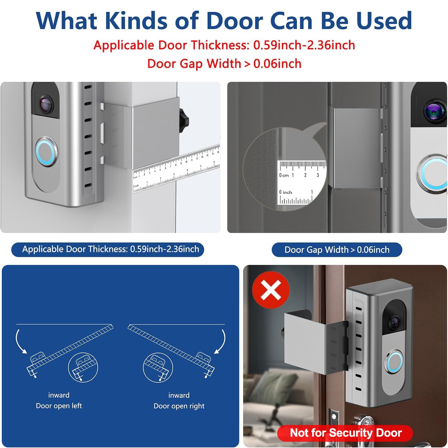 KIMILAR anti-theft mount dimension guide helps sizing for your door.