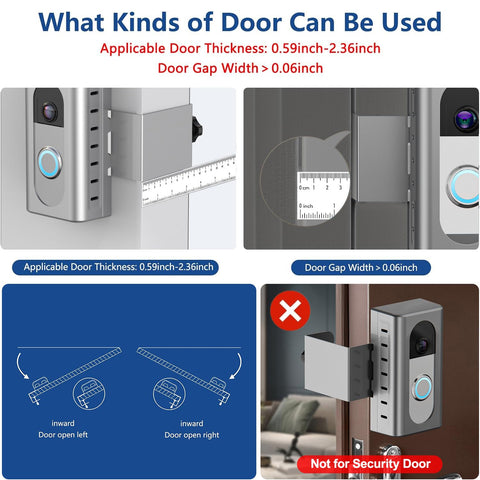 KIMILAR anti-theft mount dimension guide helps sizing for your door.