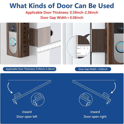 KIMILAR mount-on-door shows compatibility with Ring Video Doorbell models.