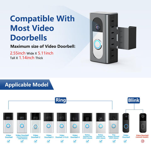 KIMILAR anti theft doorbell mount side clip showing adjustable distance