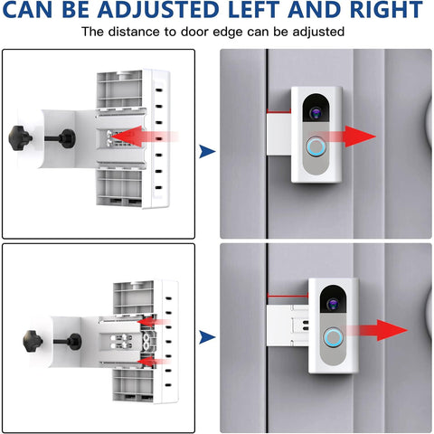 KIMILAR door-thickness guide shows secure fit for 0.6–2.3 inch doors.