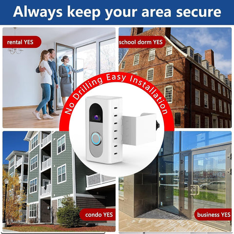 KIMILAR anti-theft doorbell mount on-door usage example for indoor doors.
