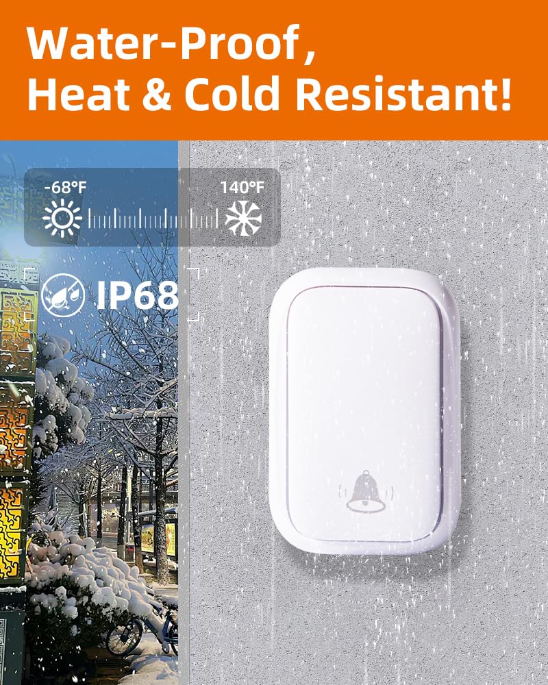 KimroG doorbell range up to 600 feet, ideal for yards and patios