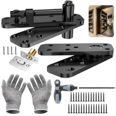 KimsoFunny hidden pivot hinge supports up to 570lbs for sturdy bookcase doors