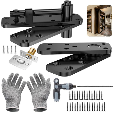 KimsoFunny hidden pivot hinge supports up to 570lbs for sturdy bookcase doors